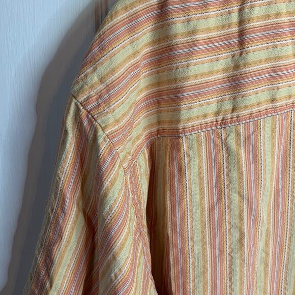 Tommy Bahama Men’s Short Sleeve Orange Stripe 100% Silk Shirt M-091 Sz XXL - Picture 7 of 8